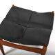 Ottoman d'Illum Wikkelsø teck et cuir Danemark années 1960