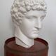 White plaster Greek head