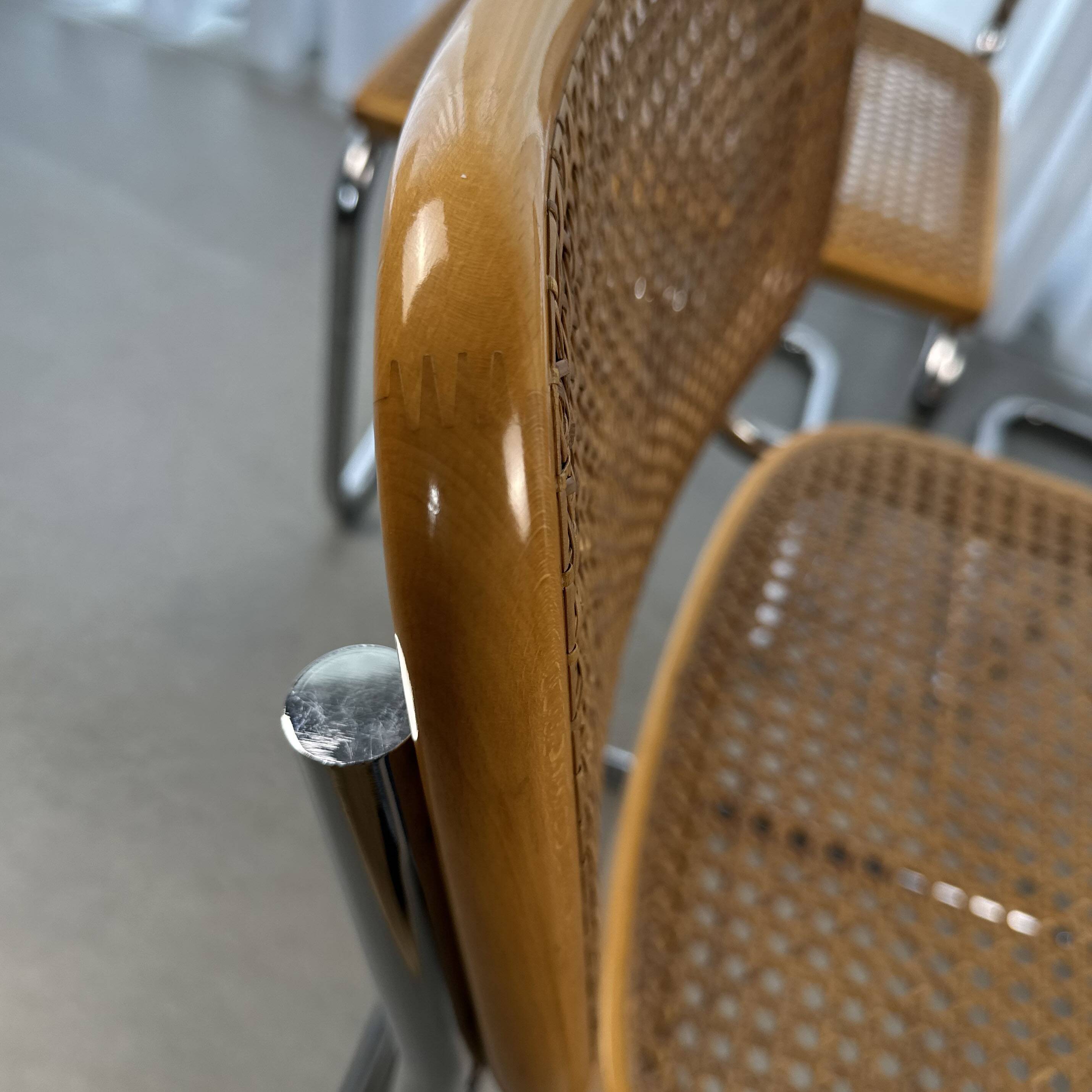Ensemble de 6 chaises Cesca de Marcel Breuer pour Gavina, années 1960