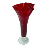 Red glass vase