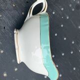 Hollow dish and saucière ceranord frsnce in semi white porcelain and vintage and collector's mint