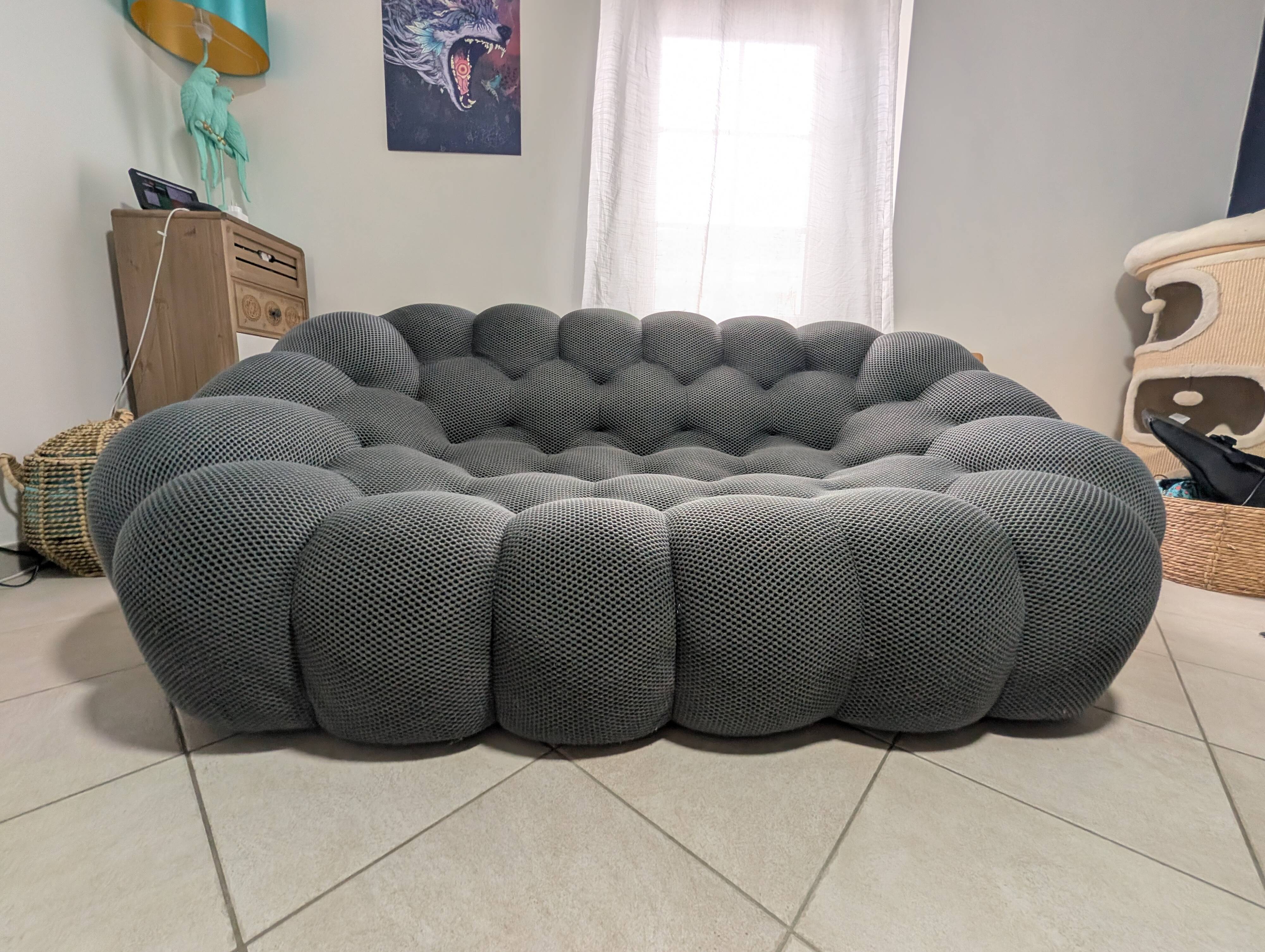 Bubble 2-seater sofa by Sacha Lakic for Roche Bobois – 3D Grey fabric