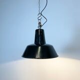 Vintage Black Industrial Ceiling Lamp, 1930s