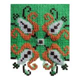 Vintage canvas embroidered cushion