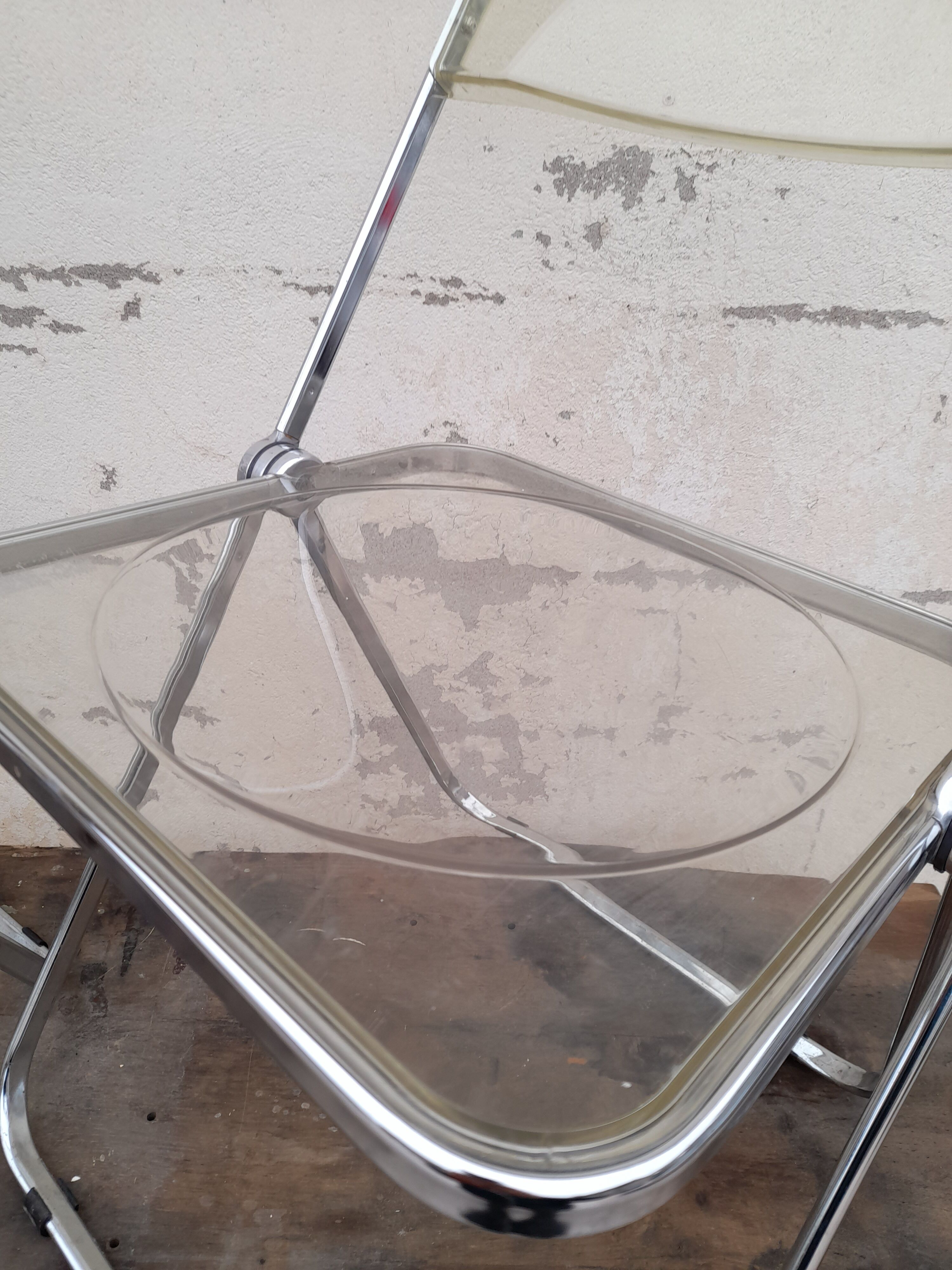 Series of 3 chairs model "plia" by Giancarlo Piretti by Castelli