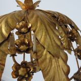 Gold leaf floral ceiling light in gold metal 70