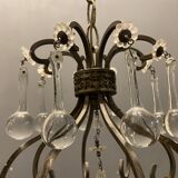 Vintage italian light pendant with murano glass drops