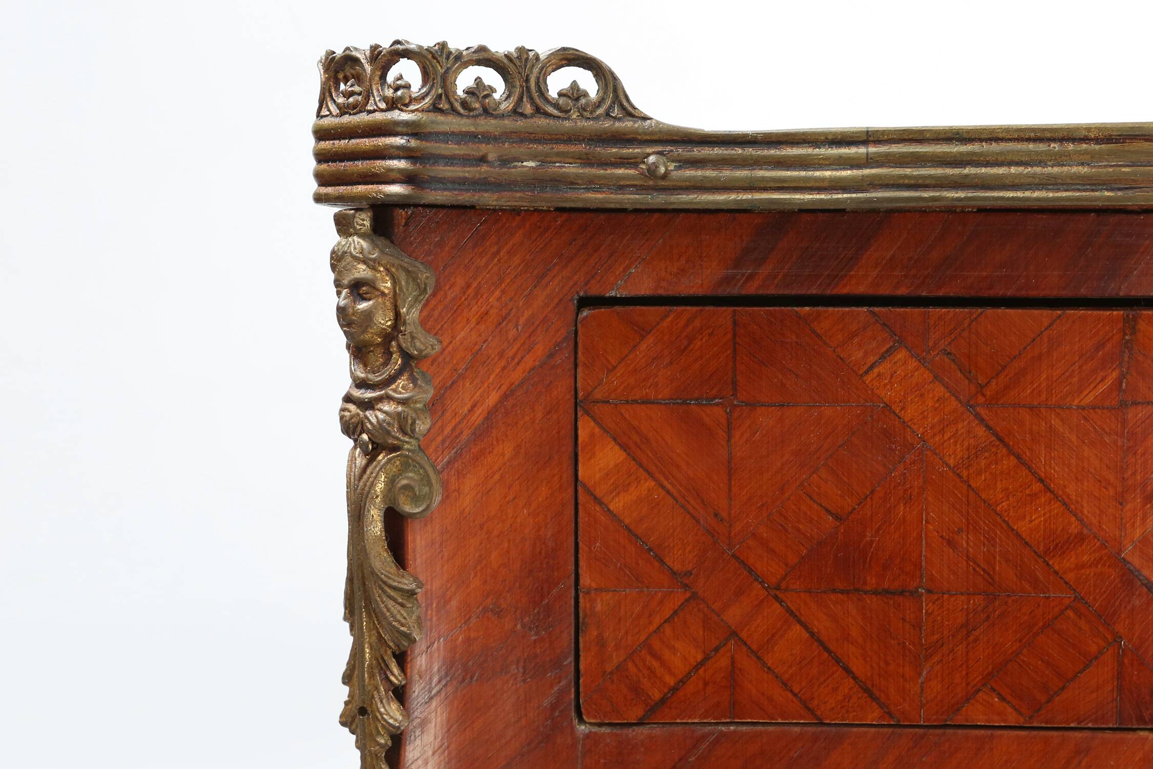 Exquisite pair of Louis XVI bedside tables, Belgium ca. 1950