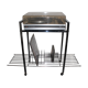 Vintage chrome service, turntable holder and speakers