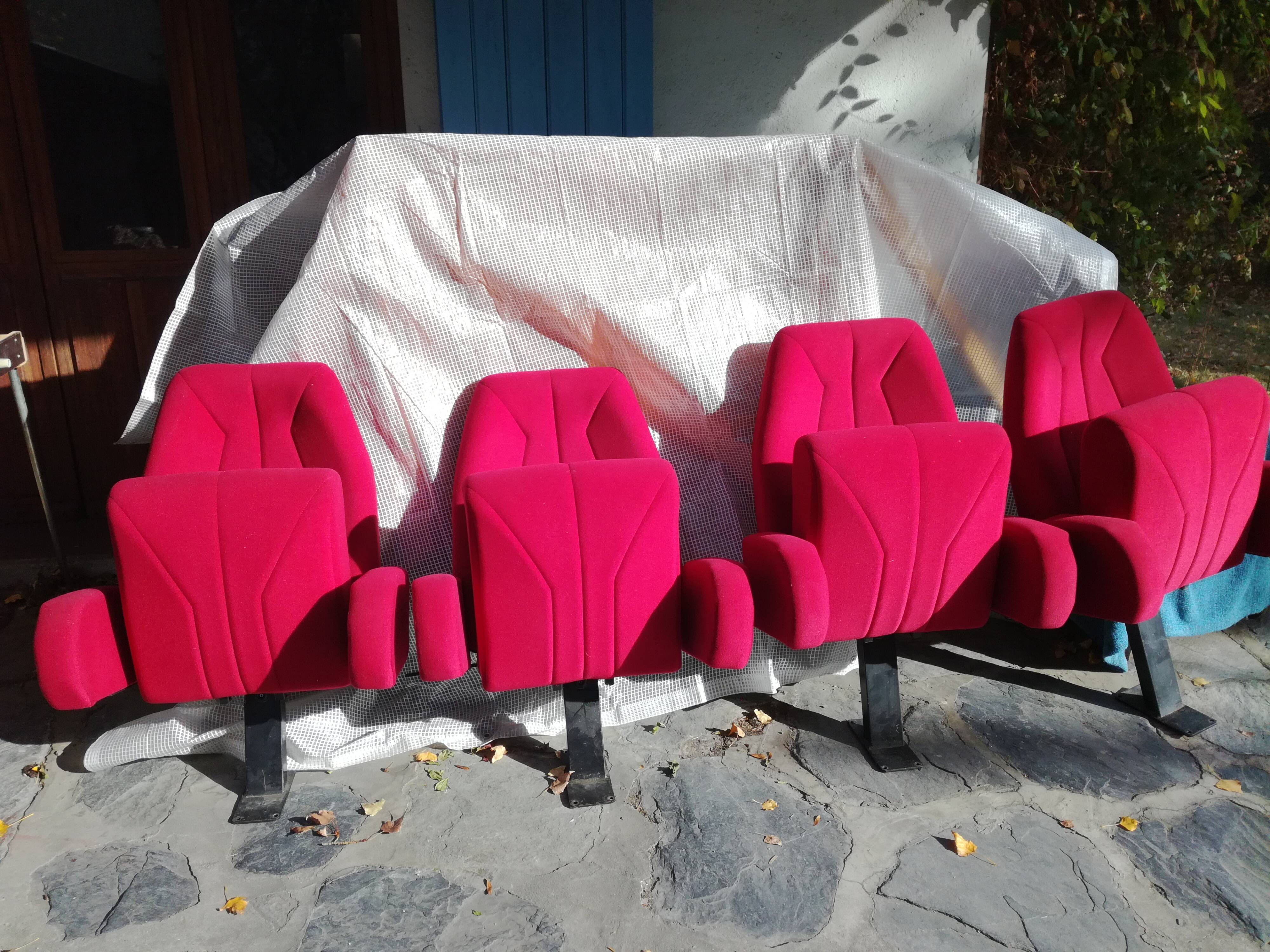 Set de 4 fauteuils de cinéma