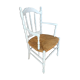 Fauteuil blanc assise paillée