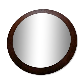 Miroir rond en bois