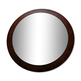 Round wooden mirror