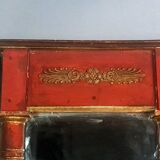 Restoration period mirror 1830 patinated gilded carved wood 48x33 cm