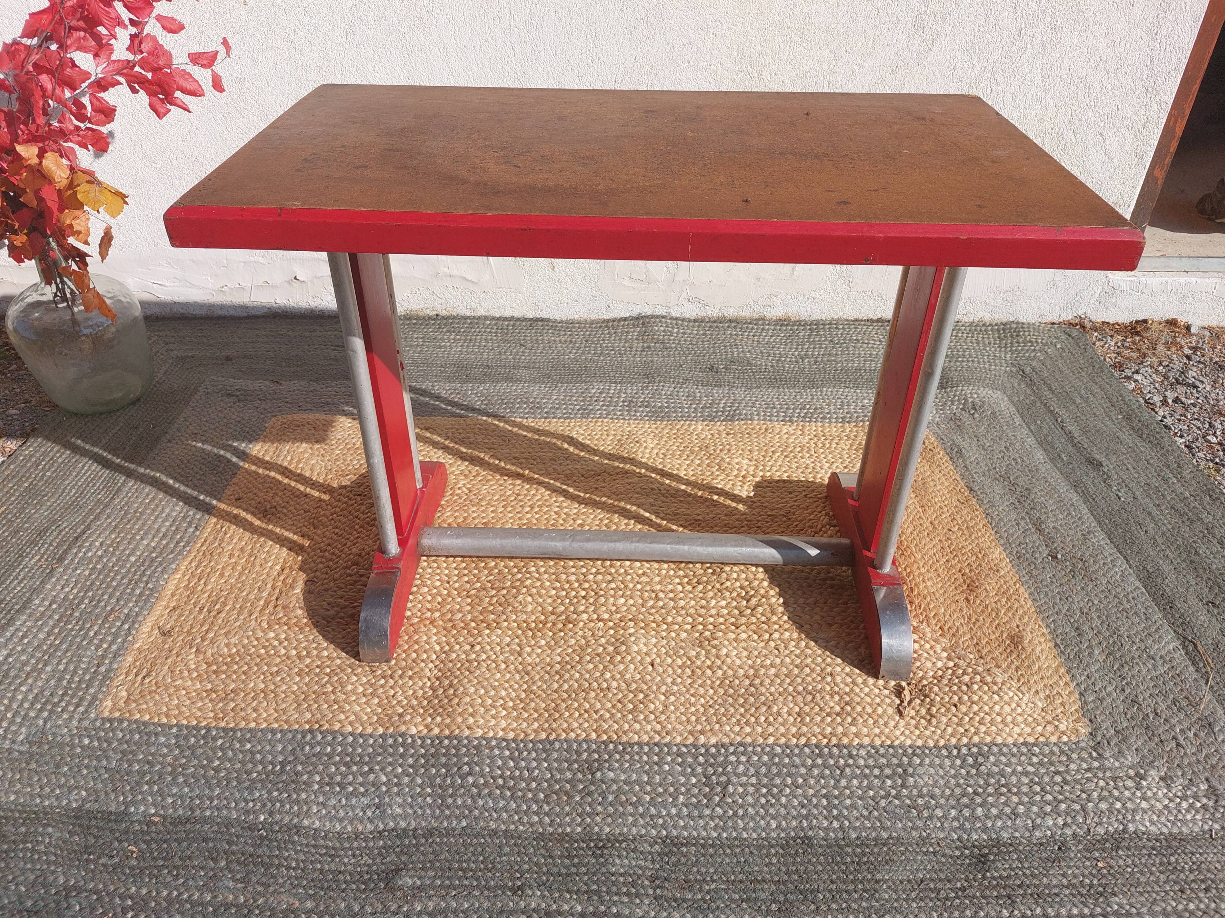bistro table, wood and aluminium