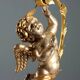 Pair of antique candelabra in carved and gilded wood, Italy, 20th century