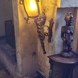 Pair of wrought iron torches