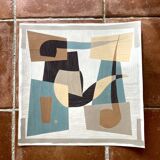 Gouache illustration on paper, glass frame