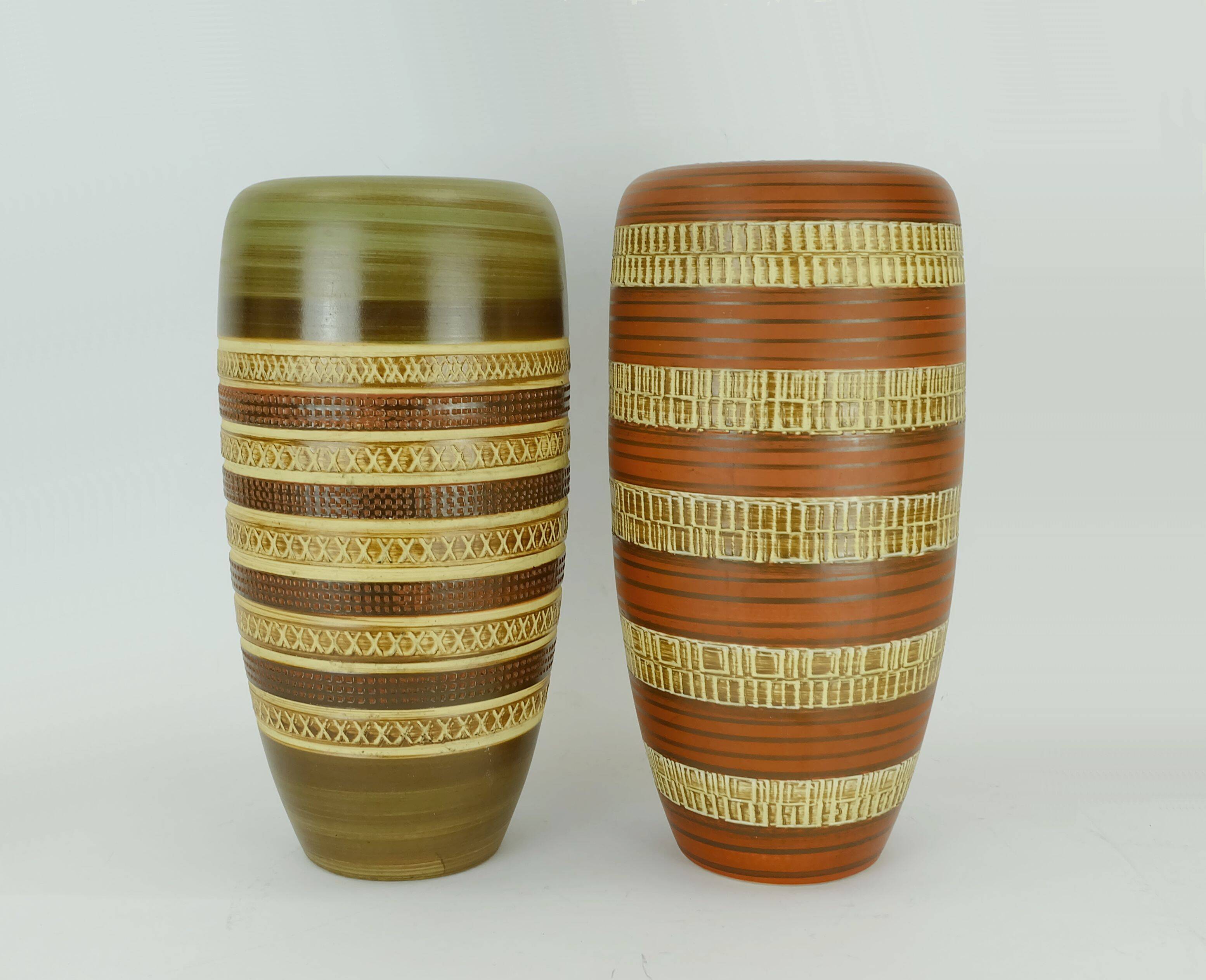 mid century VASE duemler & breiden model 166 30 sgraffito decor 50s/60s