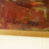 Original Swedish oil on panel – signed "O. Ln", 1950