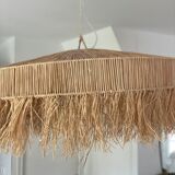 Suspension chandelier lampshade raffia bohemian vintage natural