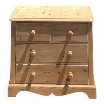 Renovated English chest of drawers in raw solid wood