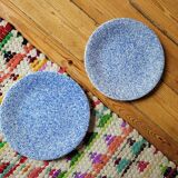 Set of 2 speckled dessert plates