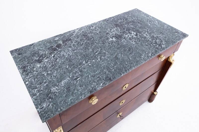 Luxurious Empire style chest of drawers, France, around 1840. After renovation.
