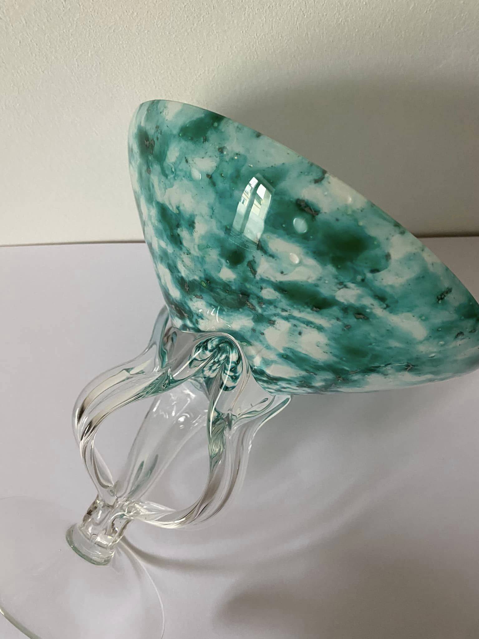 Large blown glass bowl attributed to Jozefina Krosno