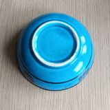 Blue earthenware bowl with floral decoration