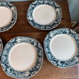 Set of 6 flat plates made of Maastricht ceramic