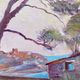 Tableau HST Marine signée Mills 1940 Environs de Nice