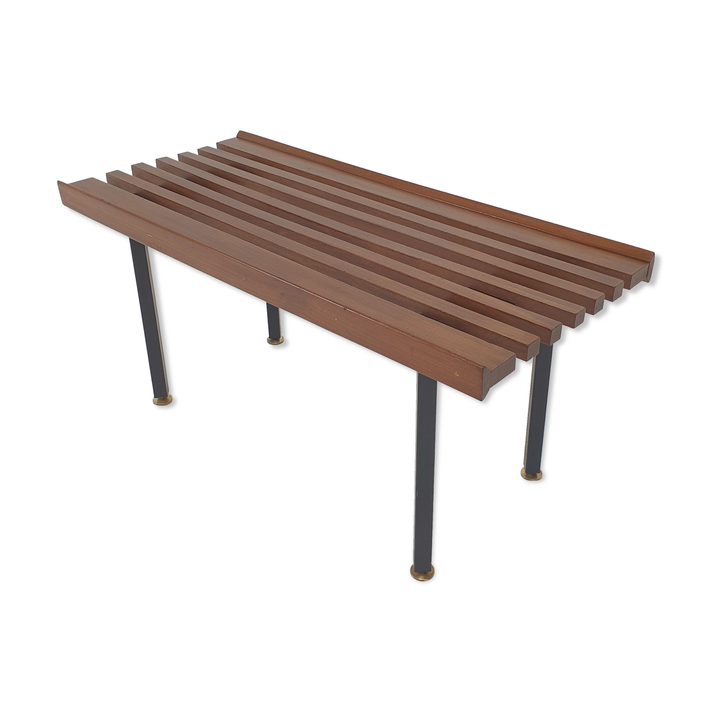 Bench in Teak with Brass Feet, Italy, 1950s