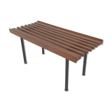 Bench in Teak with Brass Feet, Italy, 1950s