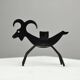 Set of 6 Black Metal Farm Animal Candleholders — Gunnar Ander for Ystad-Metall, Sweden, 1960s