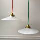 Pair of suspensions in smooth opaline colored thread early twentieth century