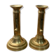Pair of 19th-century brass pusher candlesticks