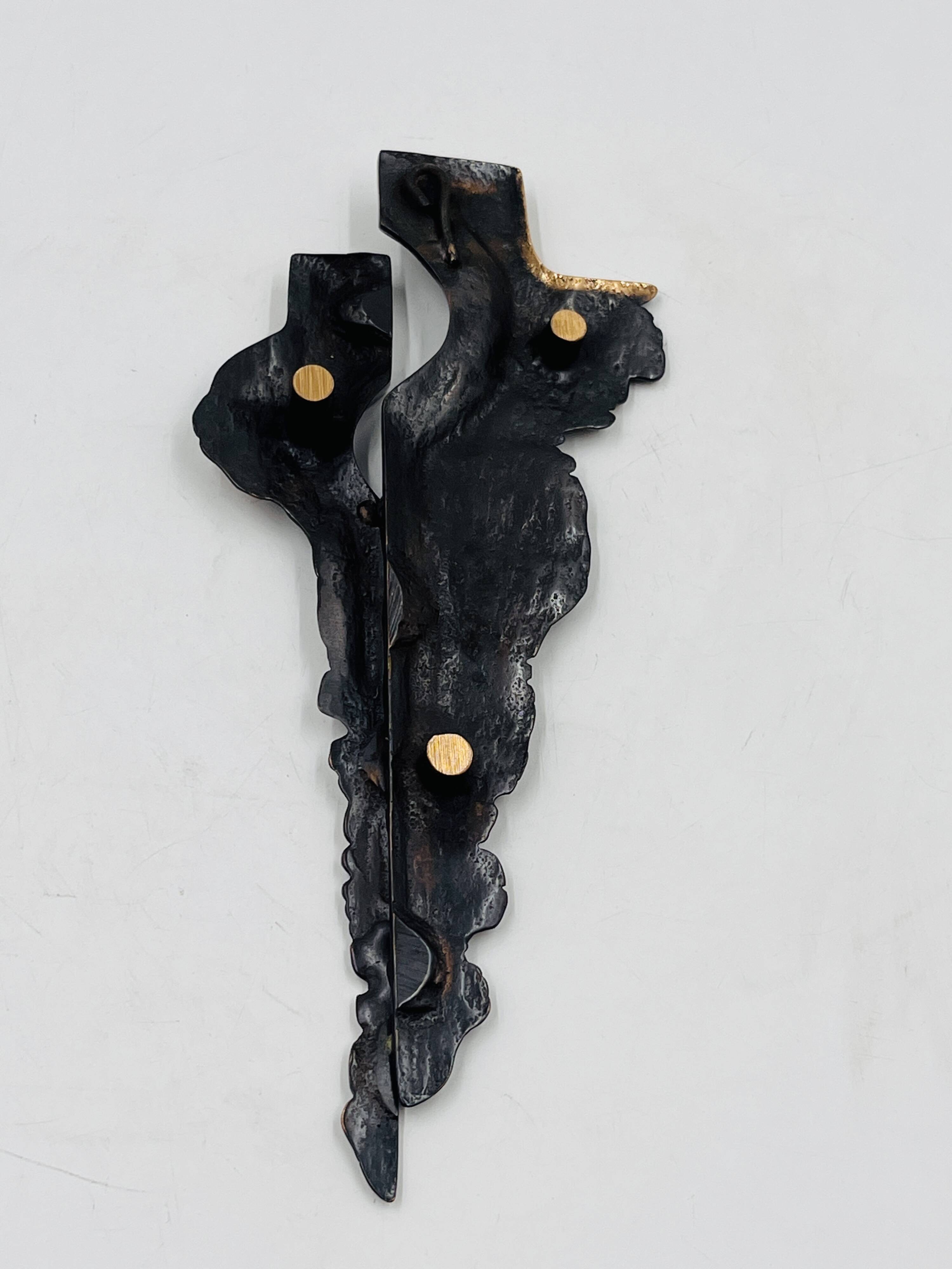 Brutalist bronze crucifix