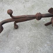 17th-18th Century Hand Forged Iron Dragon Gothic Andirons or Firedogs