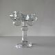 Brutalist double candle holder in ice glass Pukeberg Sweden – 1970