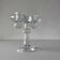 Brutalist double candle holder in ice glass Pukeberg Sweden – 1970