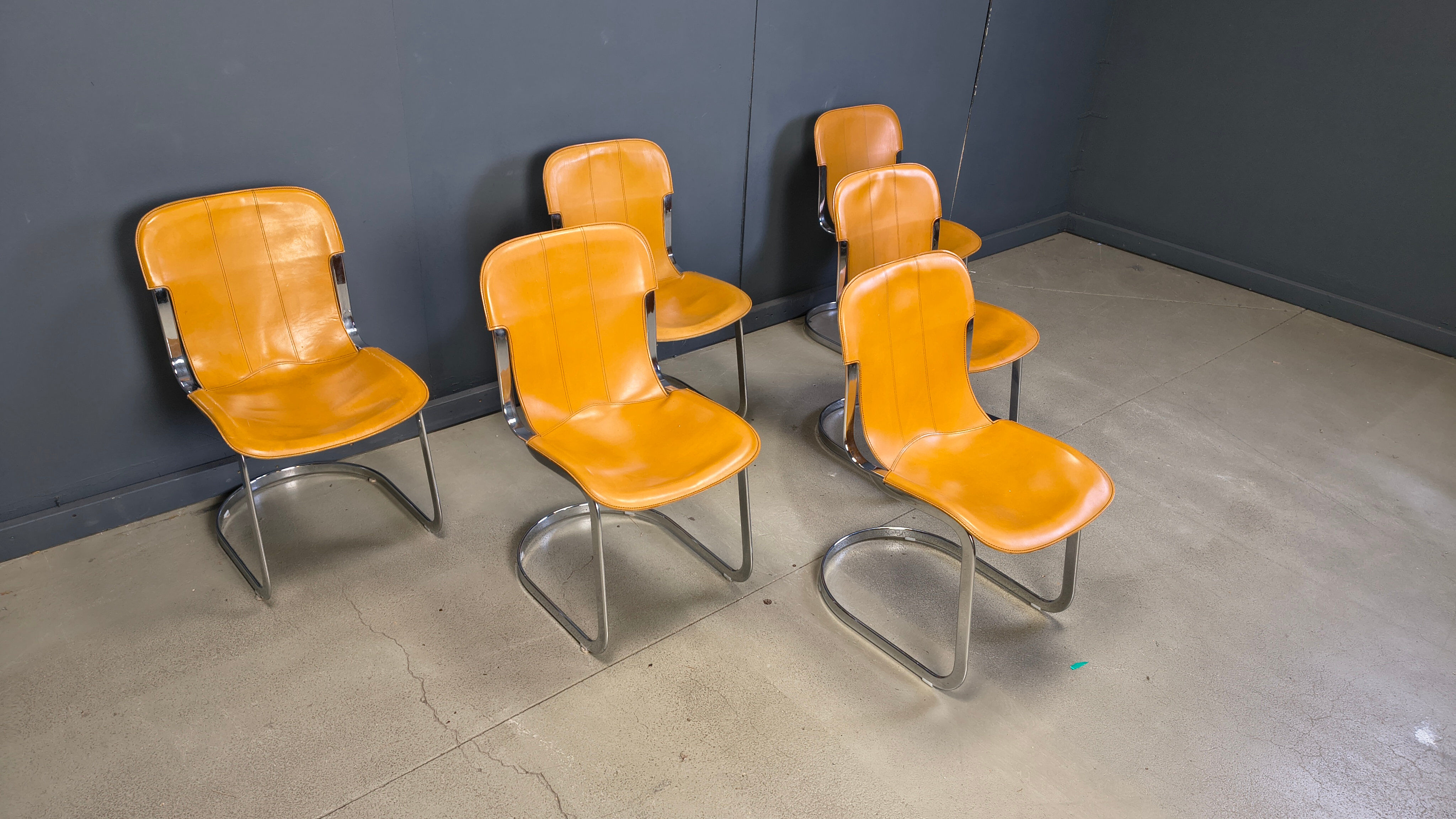 Vintage dining chairs by Cidue set of 6, 1970s