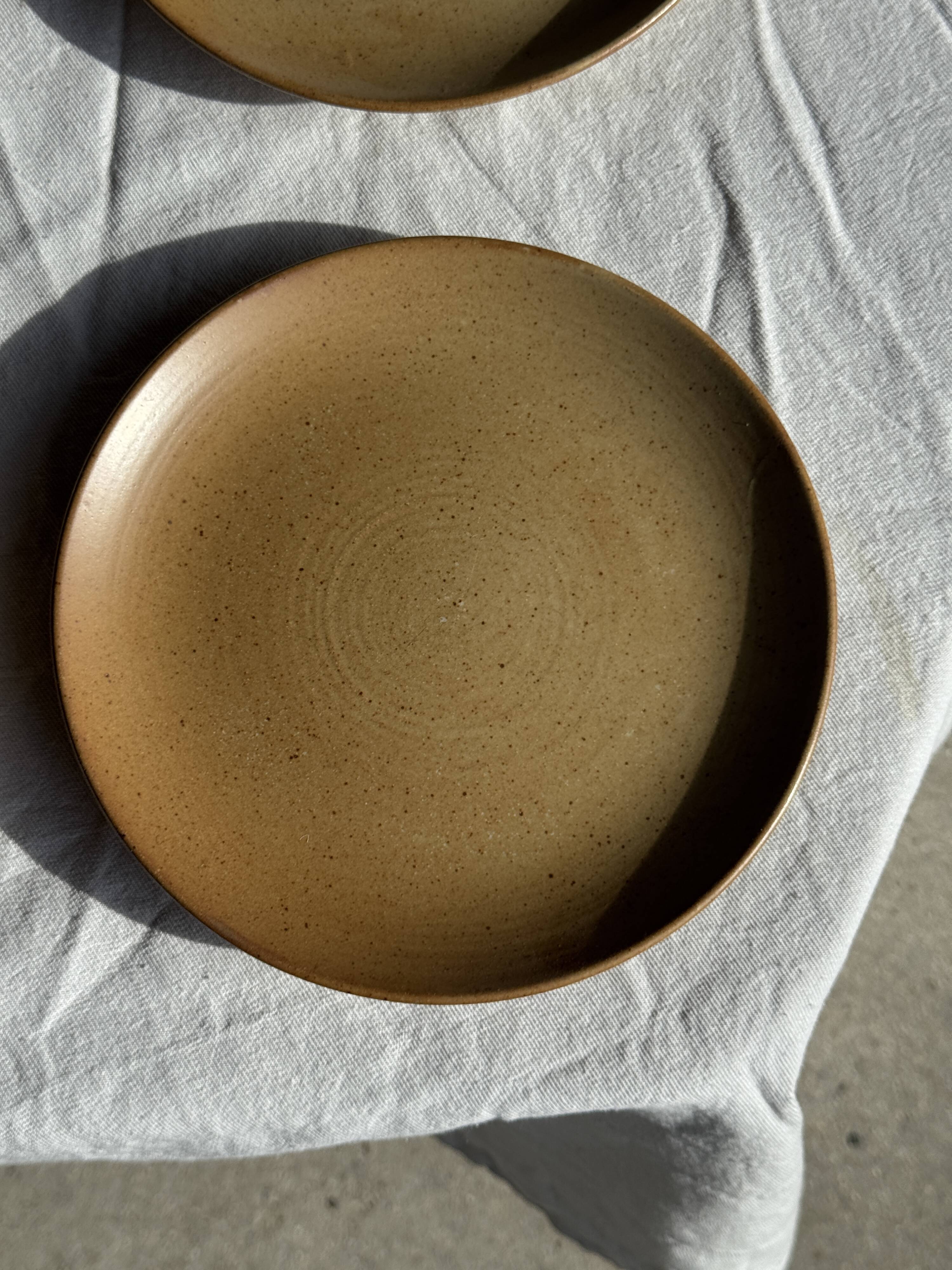 Set of 6 dessert plates in stoneware Village France D20