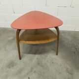 "Bowwood" tripod coffee table designed by Hugues Steiner and manufactured by Baumann in the 1960s