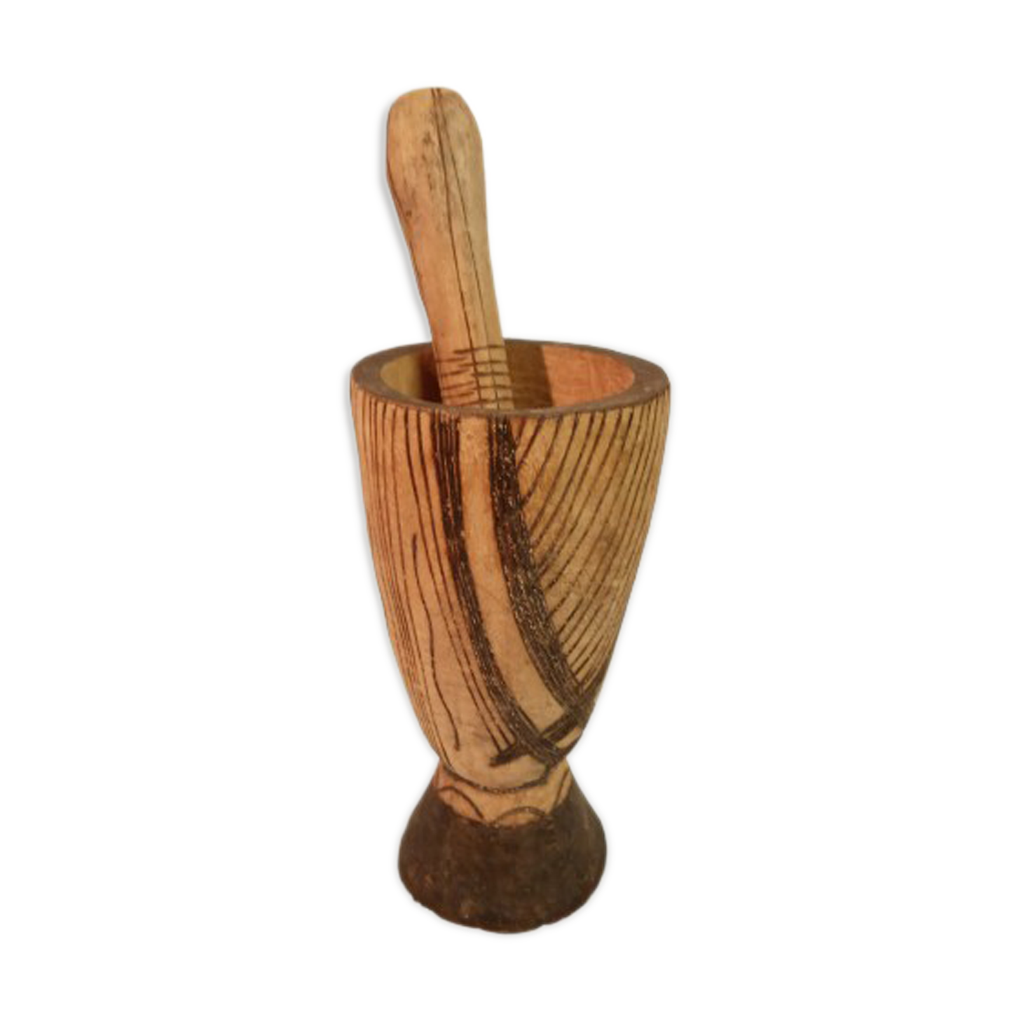 Wooden mortar and pestle