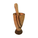 Wooden mortar and pestle