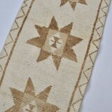 White And Brown Floral Runner Carpet sku 2069