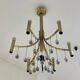 Chandelier en laiton de style mid-century moderne attribué à Gaetano Sciolari, 1970