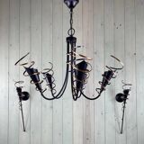 Vintage Chandelier and Pair of Wall Lights