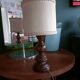 Minimalist turned wood lamp